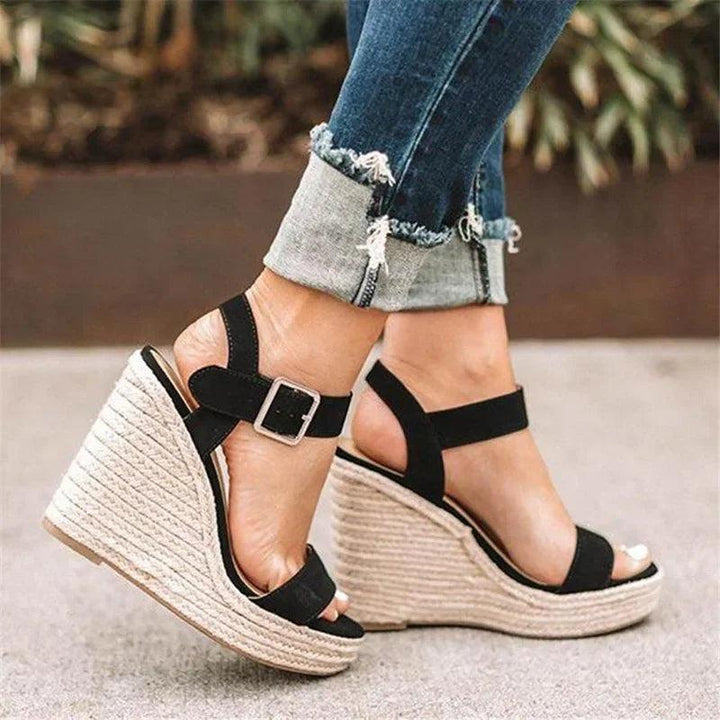 Summer Platform Sandals Women Peep Toe High Wedges Heel Ankle Buckles Sandalia Espadrilles Female Sandals Shoes-THAT FASHION STORE