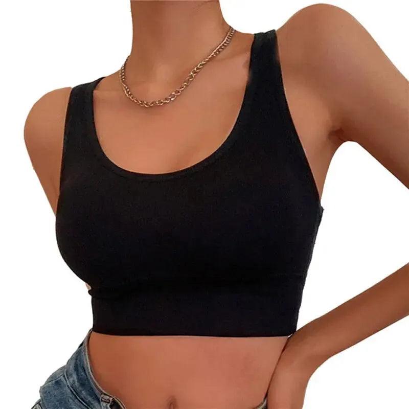 Summer Fashion Sexy Crop Top Women Bra Hollowed Back Cross Strap Yoga Sports Bra Breathable Underwear Female Fitness Vest-THAT FASHION STORE