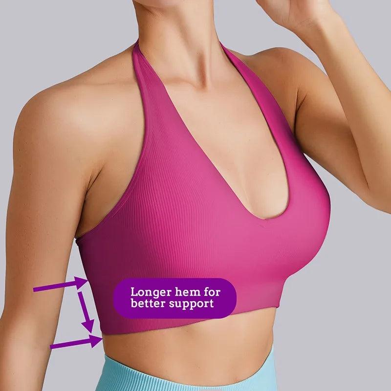 2023 New Womens Sports Bra Wirefree Seamless Padded Racerback Yoga Bra for Workout Gym Activewear with Removable Pads-THAT FASHION STORE