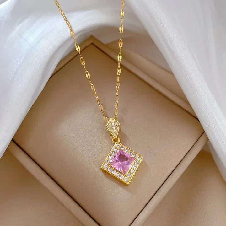 Exquisite Geometry Square Necklace Earrings Bracelet Jewelry Set Charm Ladies Jewelry Fashion Bridal Accessory Set Romantic Gift-THAT FASHION STORE