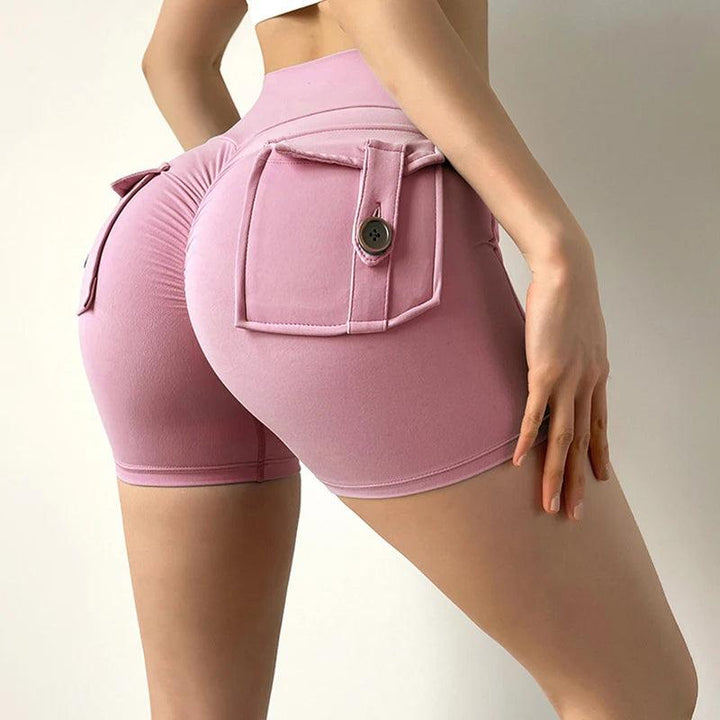 Peach Butt Fitness Shorts Women's Exercise Three-Quarter Pants Cargo Air Dry Pocket Yoga Tight Lift Summer-THAT FASHION STORE