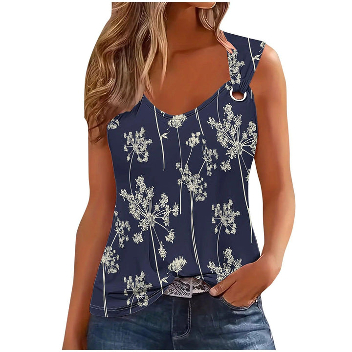 Fashion Floral Print Sexy T Shirt For Women 2024 Summer Casual Tshirt Women Tops Sleeveless Tank Top Femme Sexy T-shirt-THAT FASHION STORE