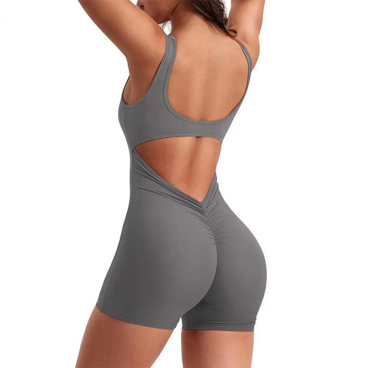 Butt Lifting Yoga Rompers V-shaped Backless Rompers Women's Yoga Rompers Breathable U Neck Sleeveless Gym Wear with Tummy-THAT FASHION STORE