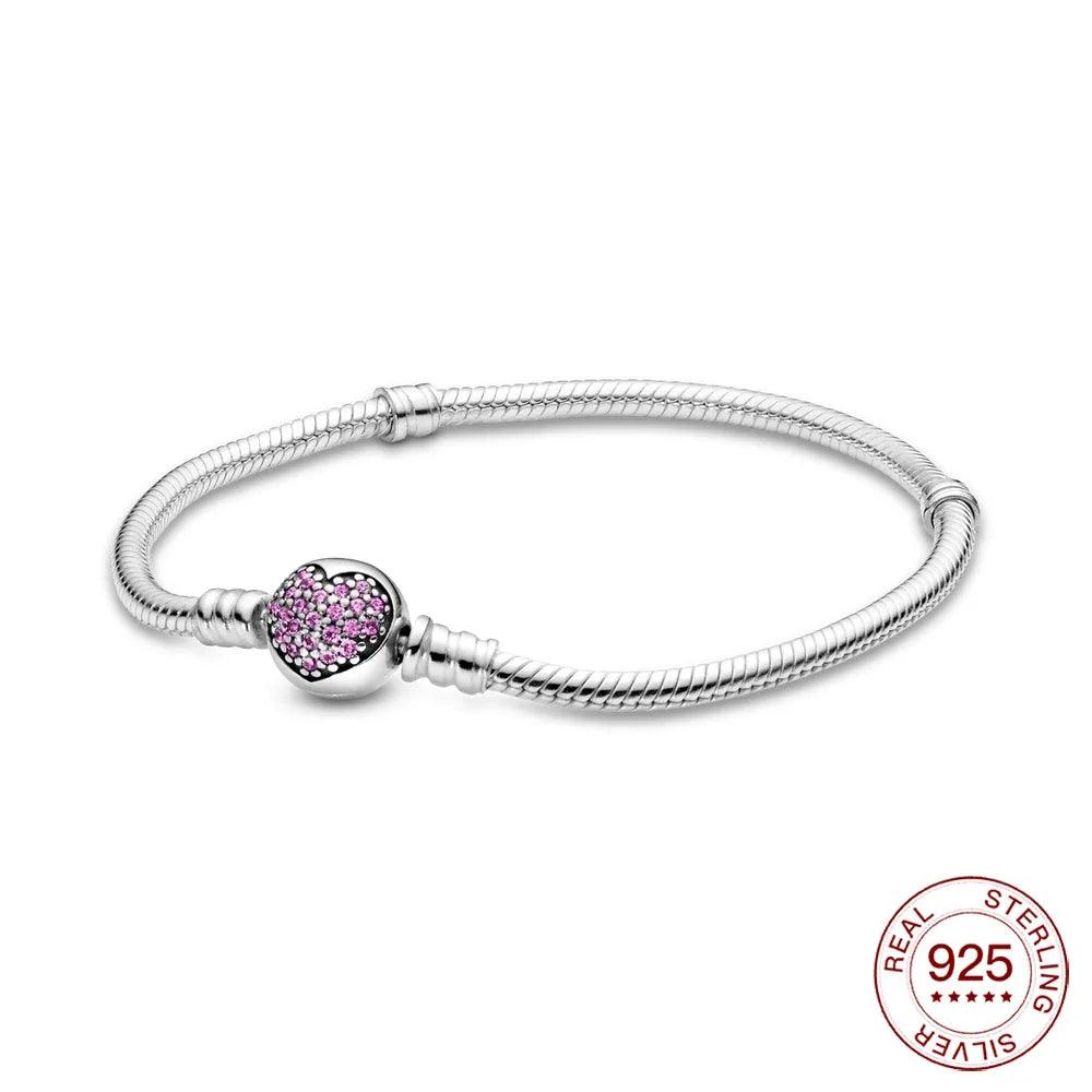 New 925 sterling Silver Bracelet Heart Bracelet Shiny Zircon Tree of life Bracelet for women Fit original charm jewelry gift-THAT FASHION STORE