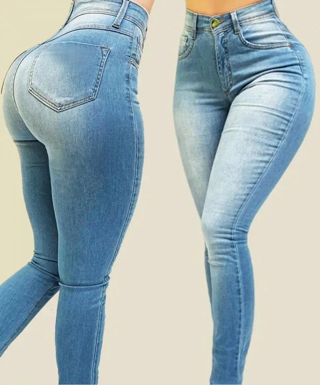 Slim Skinny Denim Pants Pockets Streetwear Trend High Waist Pencil Jeans Women Sexy Streetwear Stretch Shaping Jeans Trousers-THAT FASHION STORE