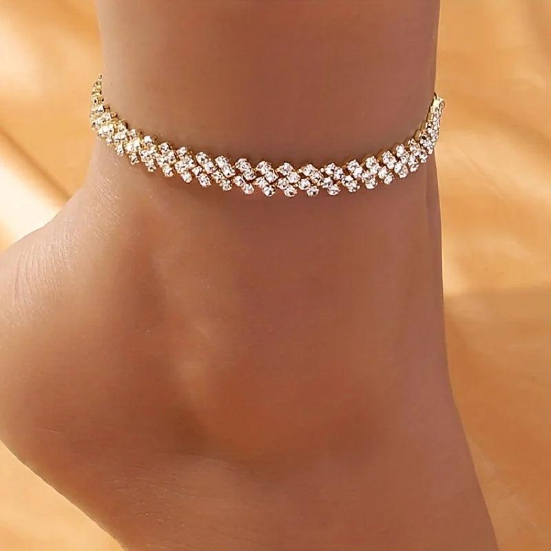 Multi Color Women's Diamond Ankle Shining Bracelet-THAT FASHION STORE