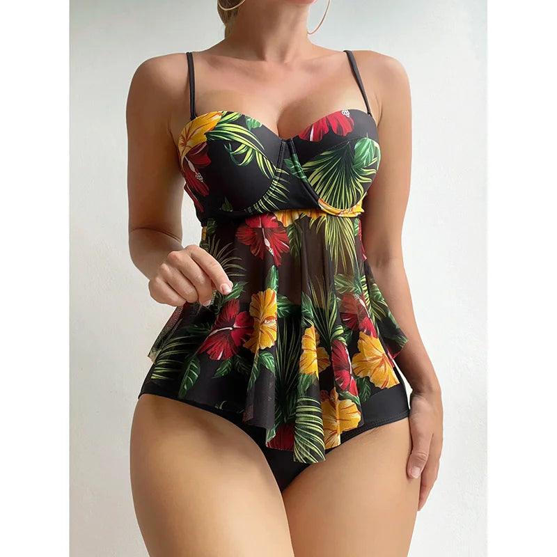 Women Designer Bikini Set for Women Two Pieces Set High Waist Swimsuit Slimming Bathing Suit Female Push Up Vintage Beachwear-THAT FASHION STORE