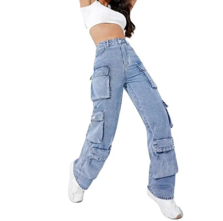 2023 Fall New High Waist Y2K Jeans For Women Fashion Multi Pocket Denim Cargo Pants Casual Female Trousers S-2XL Drop Shipping-THAT FASHION STORE