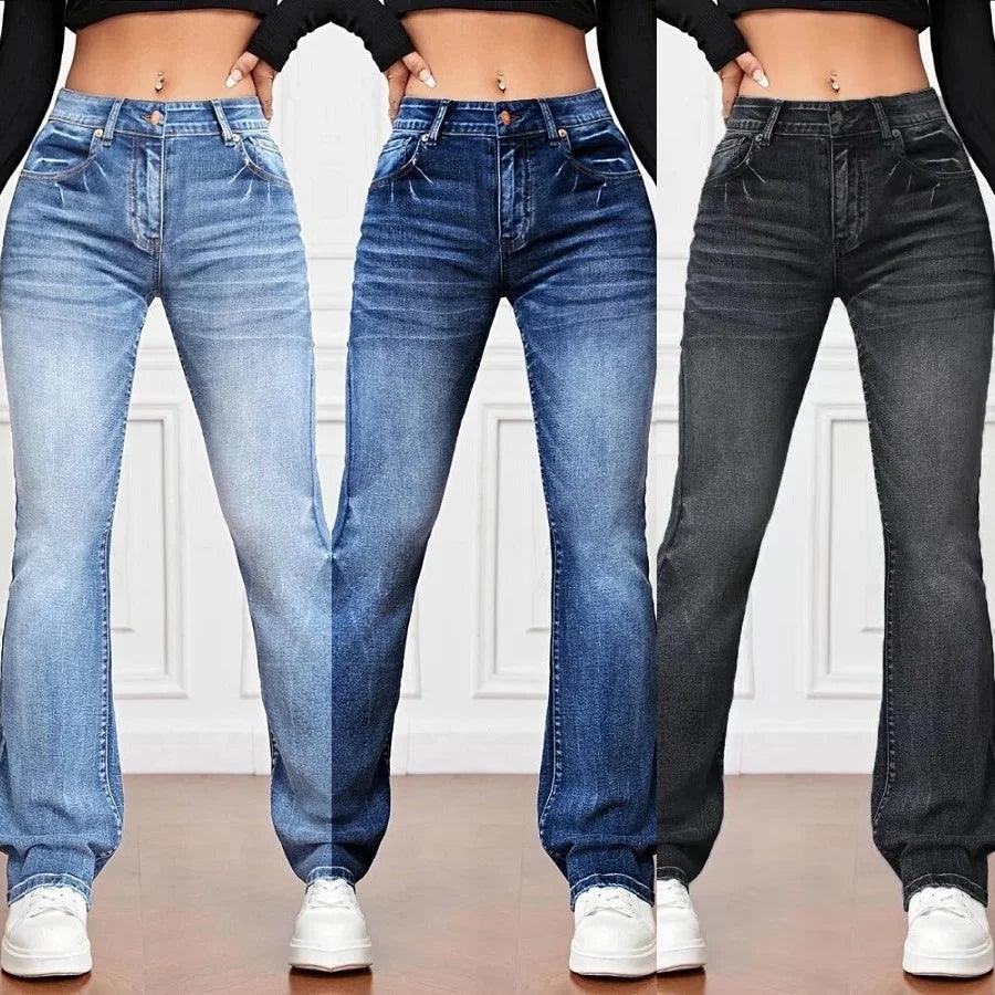 Women Stretch Denim Jeans Ladies Slim Straight Pants Casual Pantalones de mujer pantalon femme-THAT FASHION STORE