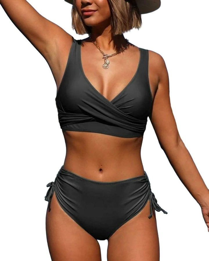 Women's Swimwear 2 Pieces High Waist Padded Bikini Push Up Bikini Sets Two Piece Backless Swimsuit-THAT FASHION STORE