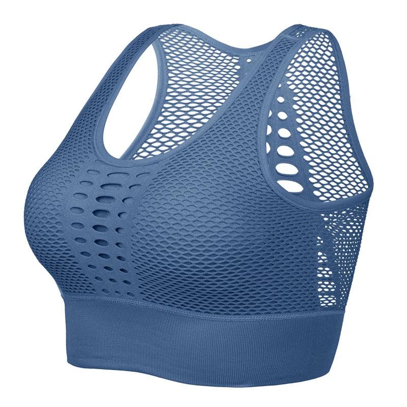 Women Breathable Active Bra Mesh Sports Bras Push Up Gym Fitness Yoga Underwear Female Seamless Running Yoga Bra Sportswear 2023-THAT FASHION STORE