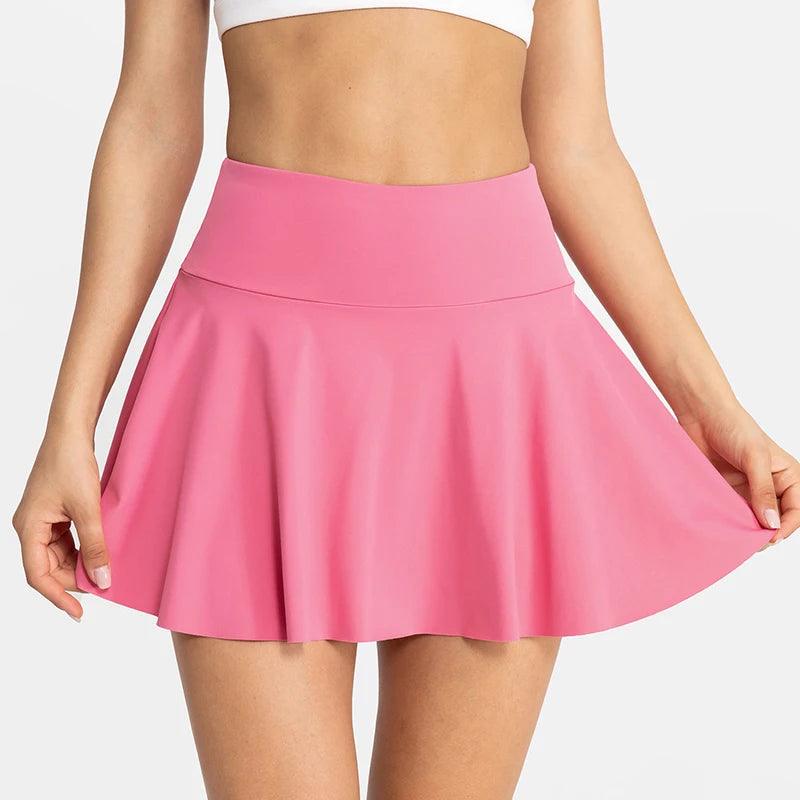 Women Tennis Skirt Sport Golf Ruffled Skirt With Shorts Fake Two Pieces Fitness Golf Wear High Waist Breathable Dance Yoga Skort-THAT FASHION STORE