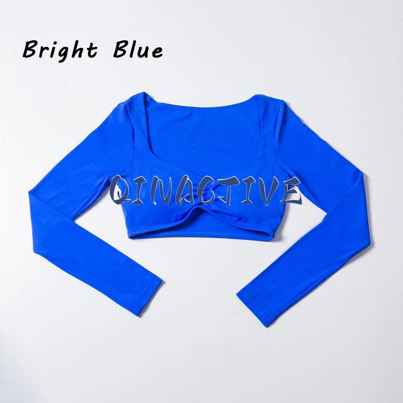 QINACTIVE Women Yoga Shirts Crop Top Long Sleeves Shirts for Women Yoga Sports Fitness Gym Clothes Workout Tops-THAT FASHION STORE