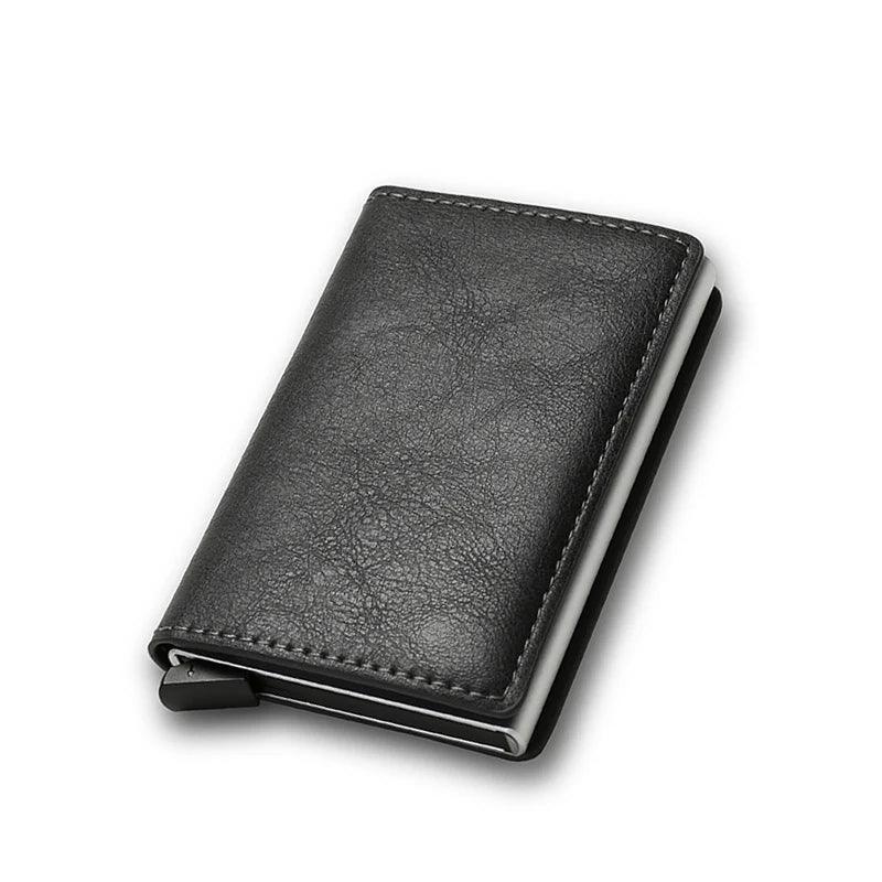 Carbon Fiber Credit Card Holder Wallets Men Brand Rfid Black Magic Trifold Leather Slim Mini Wallet Small Money Bag Male Purses-THAT FASHION STORE