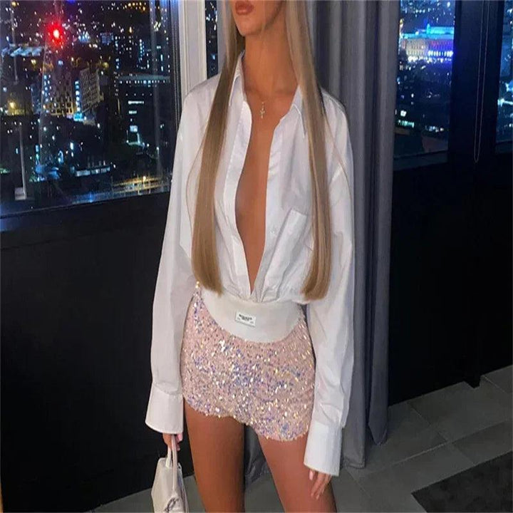 2023 Summer Women Mini Shorts Fashion Trend Sequined High Waist Glitter Clothing Sexy Skinny Party Nightclub Shorts Streetwear-THAT FASHION STORE