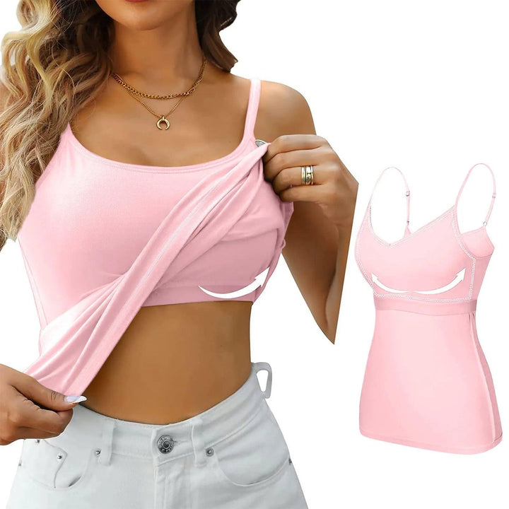 Padded Bra Tank Top Women Modal Spaghetti Solid Cami Top Vest Female Adjustable Camisole With Built In Bra Fitness Clothing-THAT FASHION STORE