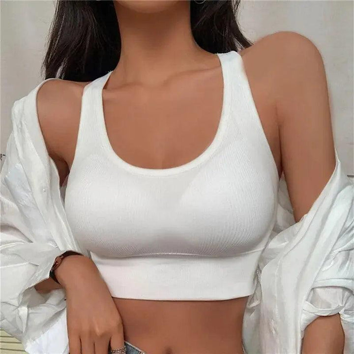 Summer Fashion Sexy Crop Top Women Bra Hollowed Back Cross Strap Yoga Sports Bra Breathable Underwear Female Fitness Vest-THAT FASHION STORE