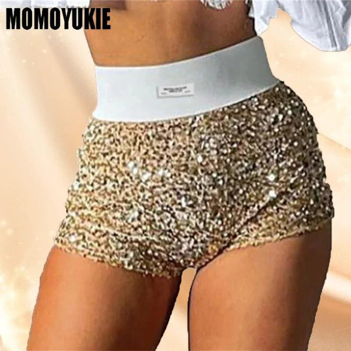 2023 Summer Women Mini Shorts Fashion Trend Sequined High Waist Glitter Clothing Sexy Skinny Party Nightclub Shorts Streetwear-THAT FASHION STORE