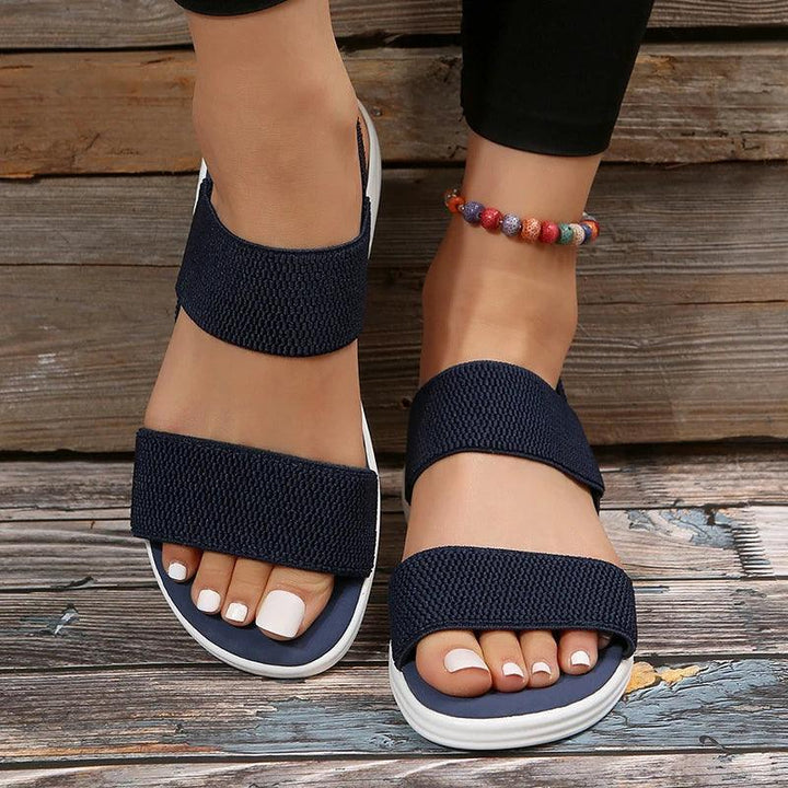 Women's Knit Elastic Cloth Wedge Sandals Slip On Lightweight Walking Sandals Women Plus Size Comfortable Summer Shoes Woman 2023-THAT FASHION STORE