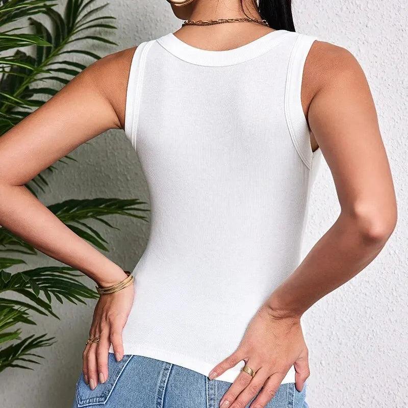 Ladies Four Seasons Solid Color Vest Fashion Joker Young Woman Threaded Camisole plus Size Bottoming Vest-THAT FASHION STORE