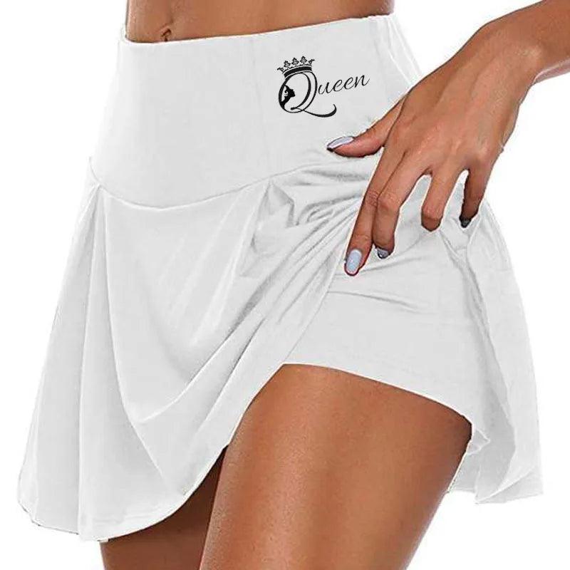 Queen Printed Women Skrits Summer Above Knee Double-Layer Sports Shorts Dress Quick Drying Yoga Sport Running Fitness Shorts-THAT FASHION STORE