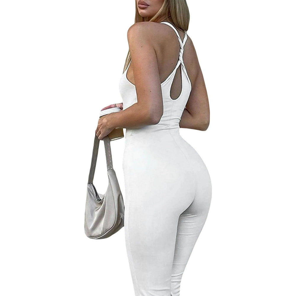 Women Sexy Bodycon Long Sleeve Square Neck OnePiece Romper Ribbed Knit Yoga Jumpsuit Workout Unitard Playsuit Backless Jumpsuits-THAT FASHION STORE