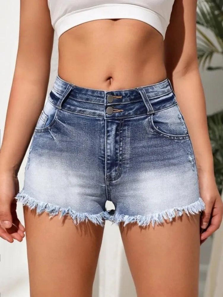 2023 Summer New Fashion Ripped Skinny Denim Shorts For Women Sexy Stretch Tassel Jeans Shorts Casual Female Clothing S-2XL-THAT FASHION STORE