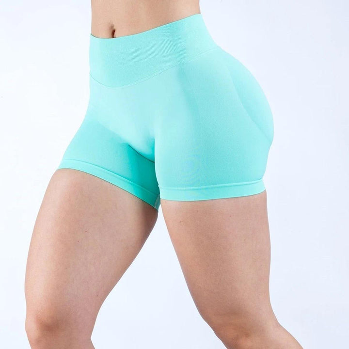 Impact Shorts 4.5" Low Ribbed Band Yoga Shorts Seamless Flex Scrunch Bum Workout Gym Shorts Yoga Booty Running Short Pants-THAT FASHION STORE