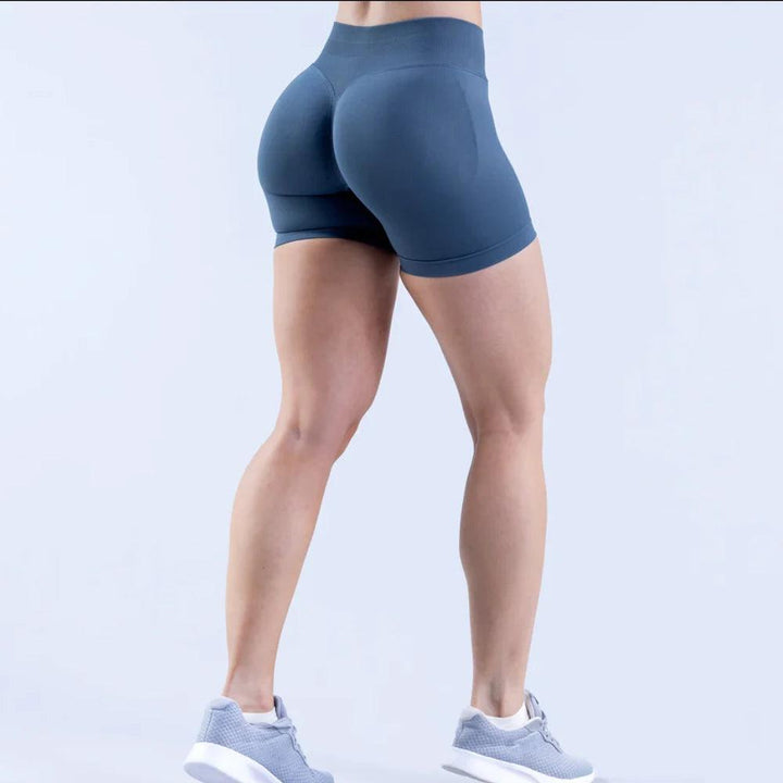 Impact Shorts 4.5" Low Ribbed Band Yoga Shorts Seamless Flex Scrunch Bum Workout Gym Shorts Yoga Booty Running Short Pants-THAT FASHION STORE