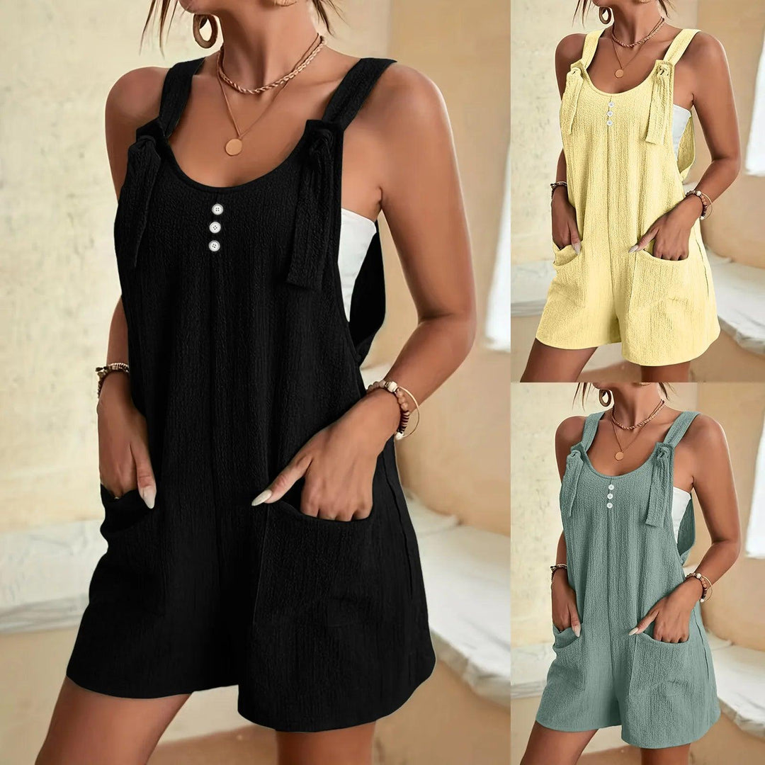 Womens Bohemian Rompers Sleeveless Casual Shorts Jumpsuits Summer Outfits Shorts Overalls Loose Comfy Fashion Playsuits-THAT FASHION STORE