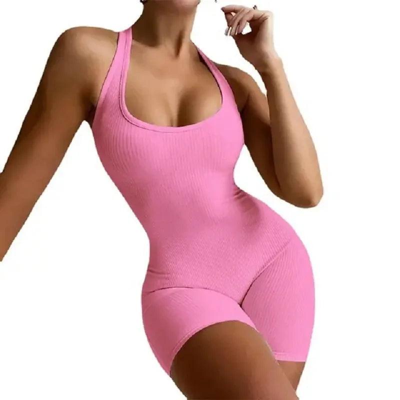 Women Bodysuit Sleeveless GymBackless Jumpsuit Workout Catsuit Bodycon Romper Sportswear Fitness Yoga Suit Sexy One Piece-THAT FASHION STORE