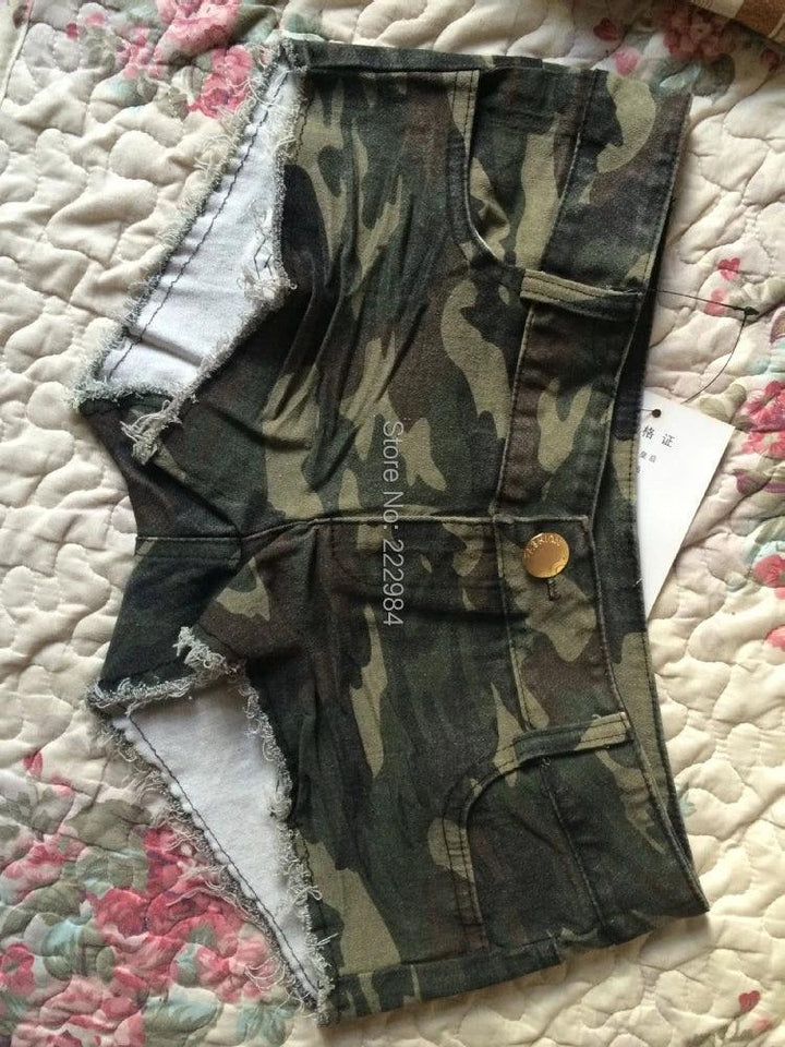 new fashion summer brand ladies girls Low waist sexy disco dance camouflage patterns Fatigues woman stretch tight shorts-THAT FASHION STORE