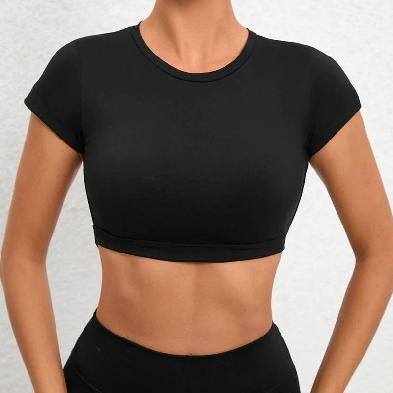 Hearuisavy Sports Shirts Breathable Workout Tops Fitness Sportswear Female Backless Yoga Clothing Sport Crop Tops Women Gym Top-THAT FASHION STORE