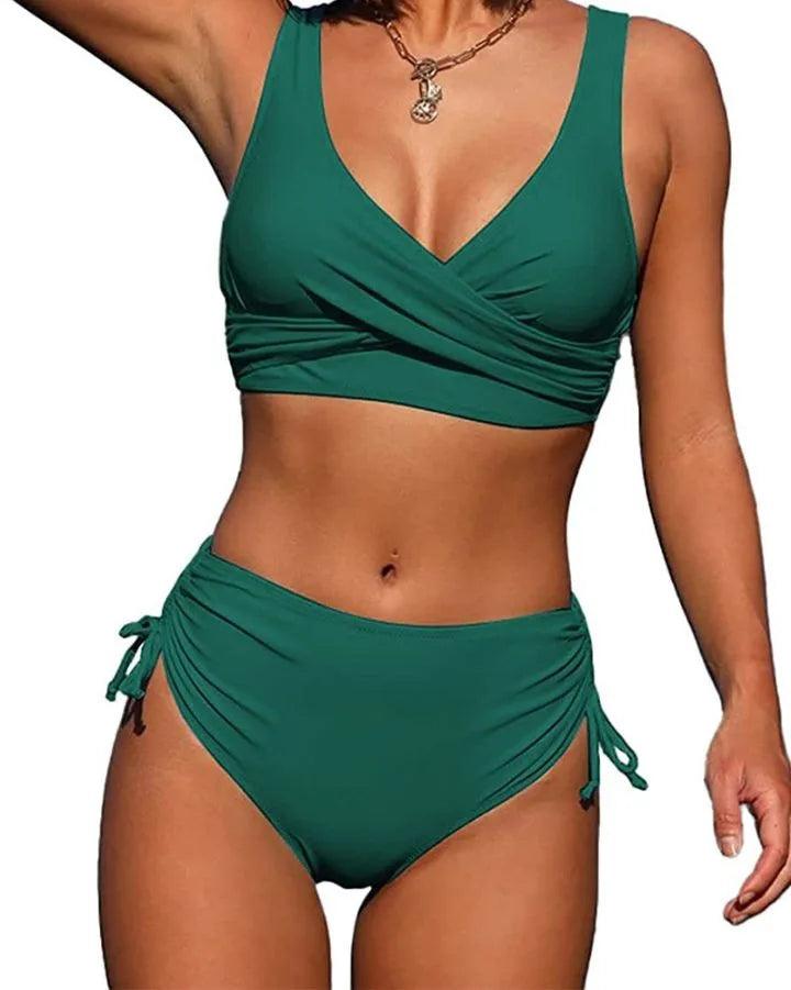 Women's Swimwear 2 Pieces High Waist Padded Bikini Push Up Bikini Sets Two Piece Backless Swimsuit-THAT FASHION STORE