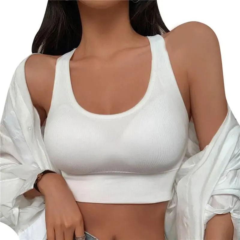 Summer Fashion Sexy Crop Top Women Bra Hollowed Back Cross Strap Yoga Sports Bra Breathable Underwear Female Fitness Vest-THAT FASHION STORE