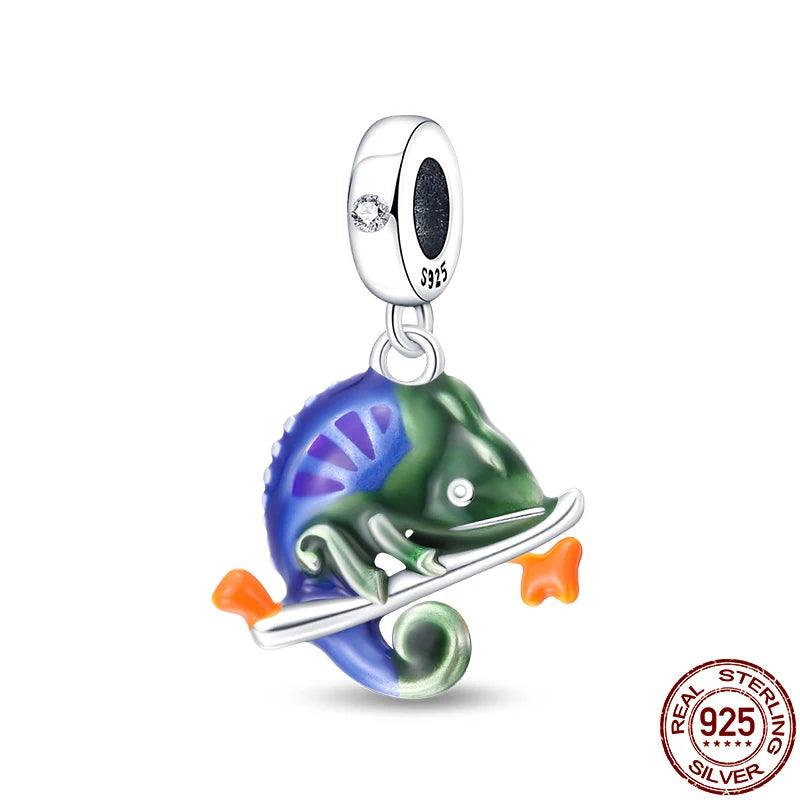 Hot Sale 925 Silver Chameleon Firefly Charm Fits Original Pandora Charm Bracelet Silver 925 Charm Beads DIY Boutique Jewelry-THAT FASHION STORE