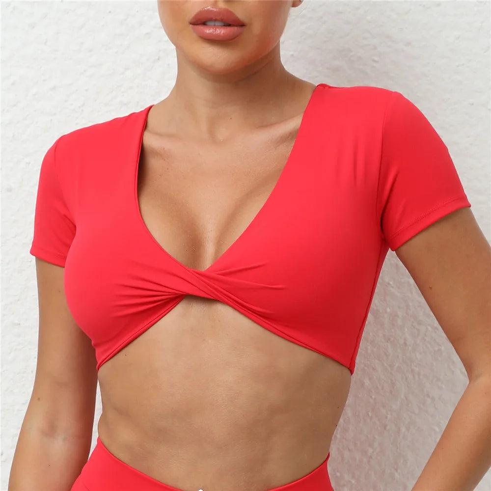 2024 Pad Nylon Fitness High Impact Strap Gym Sport Bra Women Quick Dry Crop Top Push Up Workout Running Active Crop Tops Shirt-THAT FASHION STORE