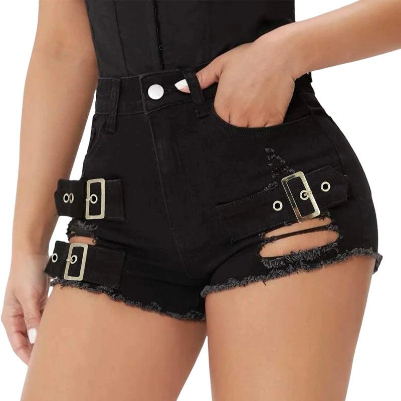 9047# new sexy low waist hole summer open hip hot pants super shorts Beachwear casual pants women jeans shorts-THAT FASHION STORE