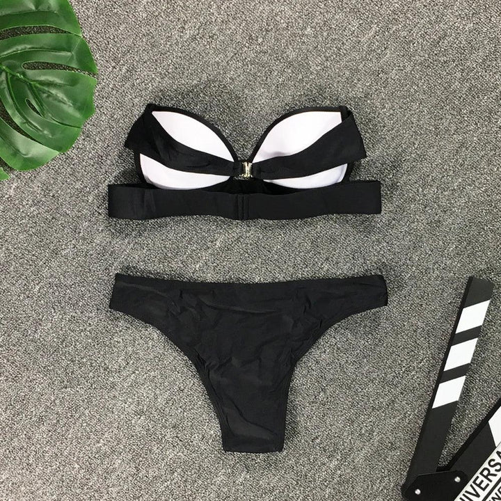 Bikini Swimwear Women 2024 New Bikini Bra Black Pack Swimsuit Women's Swimsuit Bikini-THAT FASHION STORE