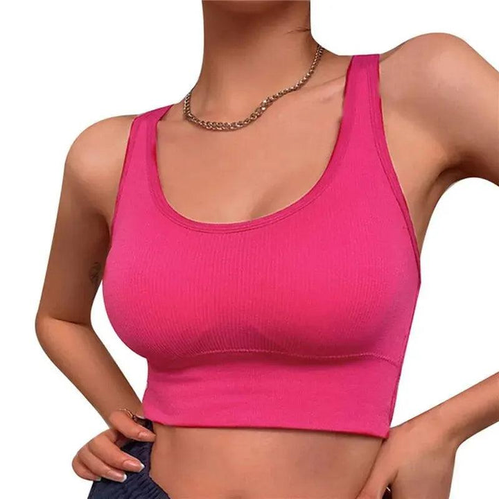 Summer Fashion Sexy Crop Top Women Bra Hollowed Back Cross Strap Yoga Sports Bra Breathable Underwear Female Fitness Vest-THAT FASHION STORE