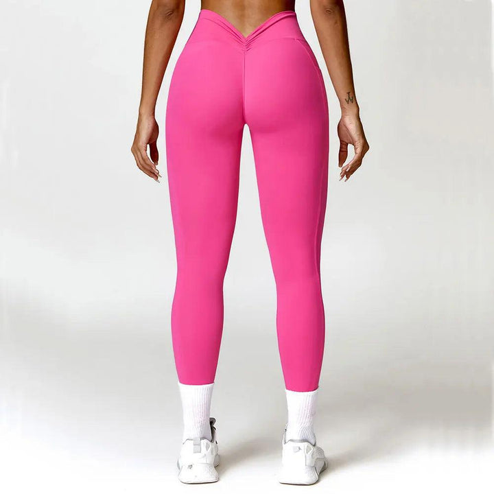 Nylon V Back Booty High Waist Yoga Pants For Women Scrunch Butt Yoga Leggings Workout Gym Tights Sexy Sports Legging Active Wear-THAT FASHION STORE