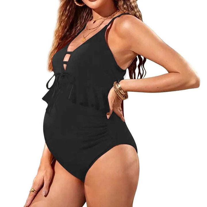 Comfort and Style Conservative Maternity Swimsuit with Multiple Color Options Beach and Poolside Relaxation Maternity Clothings-THAT FASHION STORE