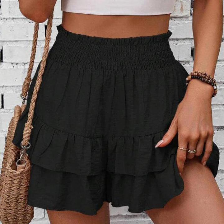 Women High Waist Pleated Skirt Summer Chic Casual Solid Mini Skirt Hang Feeling Versatile Shorts Skirts Fashion Wide Leg Shorts-THAT FASHION STORE