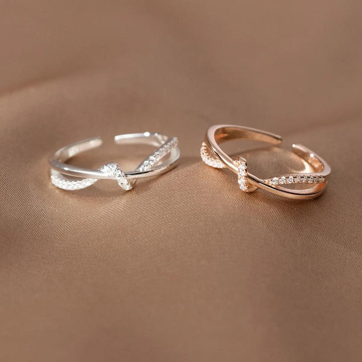 925 Sterling Silver Cross Knotting Zircon Rings For Women Girls Wedding Stackable Ring Luxury Jewelry Offers With Free Shippin-THAT FASHION STORE