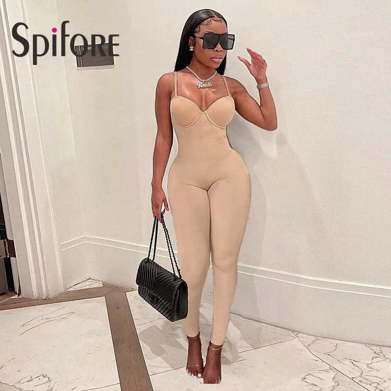 Spifore Sexy One Piece Women Jumpsuits For Party Club Pencil Pants Strapless Skinny Summer Rompers Black Streetwear Clothing-THAT FASHION STORE