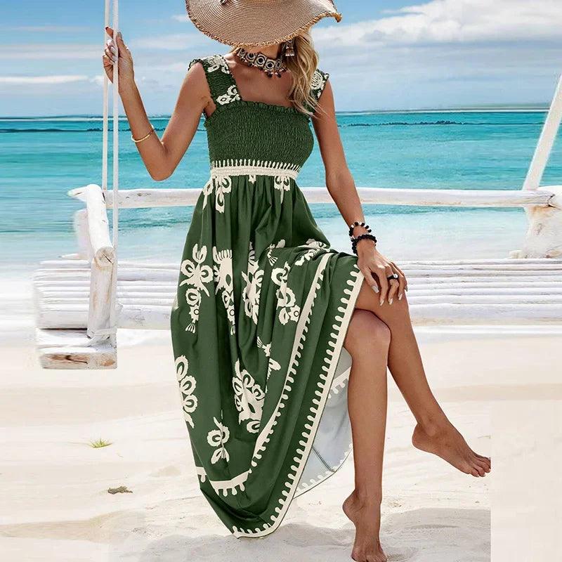 Summer Holiday Dress Women Casual Sleeveless A-Line Party Long Dress Boho Casual Sleeveless Party Dress 2024-THAT FASHION STORE