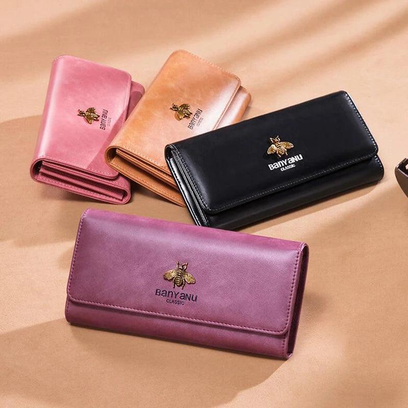 Women Anti RFID Credit Card Purse Business Travel Cow Leather Wallet Elegant Fashion Woman Clutch Bag for Gifts Work Party-THAT FASHION STORE