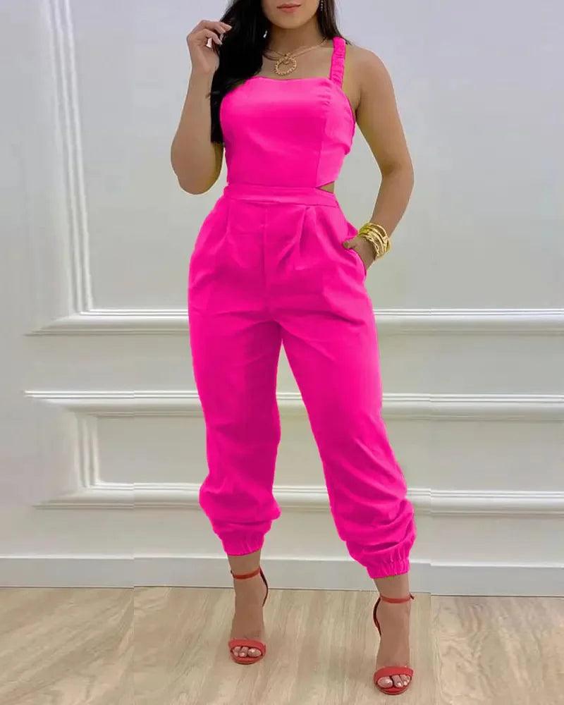 Women's Jumpsuit Elegant Sexy Suspender Printed Jumpsuits Casual Hip Waist Overalls Romper For Women Spring Summer 2023-THAT FASHION STORE