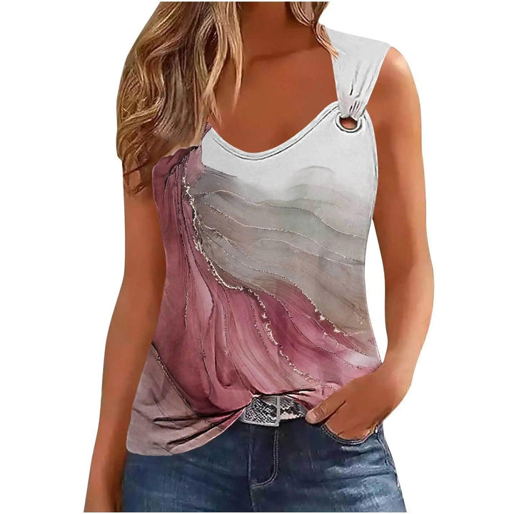 Sexy Tank Top For Women Marble Print Sleeveless T Shirt Woman Causal O-neck Tops Femme T-shirt Tshirts-THAT FASHION STORE