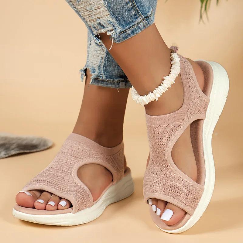 Women Summer Shoes 2024 New Mesh Fish Platform Sandals Women's Open Toe Wedge Sandals Ladies Light Casual Shoes Zapatillas Muje-THAT FASHION STORE